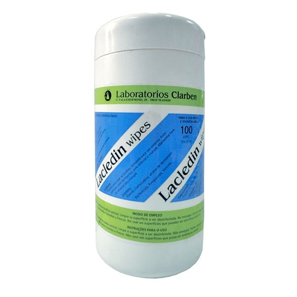 Esterillas de limpieza desinfectantes para uso odontológico en paquete de 100 unidades.