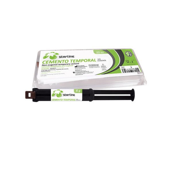 Cemento temporal sin Eugenol, material odontológico personalizado para restauraciones temporales y sellantes dentales, incluyendo kit de 15 unidades y aplicador de 6 g deStarline.