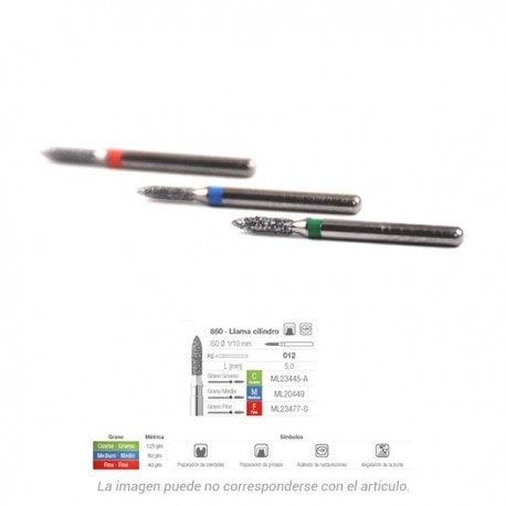 Lime cilindro para boca y dentista, herramienta dental con marcación de colores para identificación rápida.