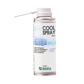 Spray refrigerante para odontología, frío a -50°C, en envase de 200 ml, diseñado para procedimientos dentales, controlador de temperatura, productos odontológicos personalizados de EXAmedic.