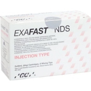 Cartridges de inyección odontológica EXAmedic para tratamientos dentales con partículas de polímero y vinilo.