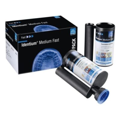 Identium Medium Fast kit de impresión digital para prótesis y ataches en odontología, materiales de alta precisión para moldes dentales. Excelente calidad para impresiones duraderas y detalladas.