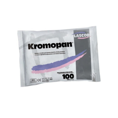 Alginate Kromopan para impresiones dentales precisas y duraderas, ideal en odontología, con alta elasticidad y fácil desmoldado. Producto de calidad para profesionales de la salud bucal.