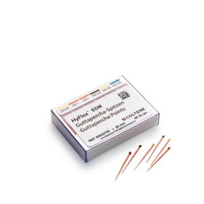 Hygienflex EDM puntos de ogm para odontología, indicados para mejorar la colocación y ajuste en tratamientos dentales, personalizados para cada paciente en productos odontológicos.