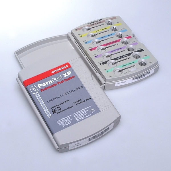 ParaPost XP sistema de reparación odontológica con componentes personalizados para restauraciones duraderas y precisas.