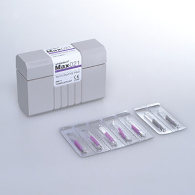 Max 021 sistema de restauración dental personalizado en kit compacto, con instrumentos precisos para prótesis y restauraciones odontológicas de alta calidad.