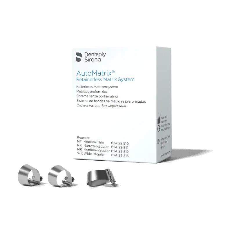 Autorizada sistema de matriz sin portamatriz para odontología, ideal para ortodoncia y prótesis dentales.