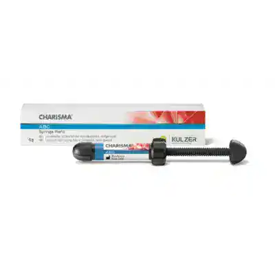 Siringa de relleno para productos odontológicos personalizados Charisma ABC, ideal para mezcla y aplicación precisa en tratamientos dentales.