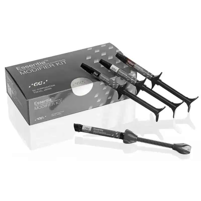 GC Essential Modificador Kit para odontología, componentes para prótesis dentales personalizadas y restauraciones estéticas en clínicas dentales españolas.