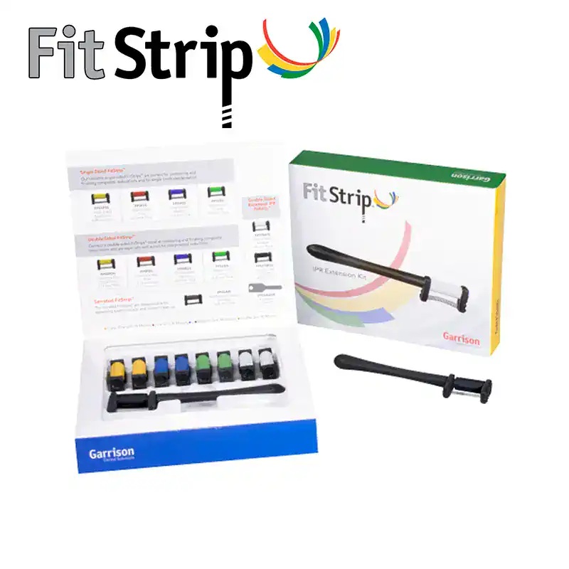 Extensión para prótesis dentales Fit Strip, productos odontológicos personalizados, herramienta ergonómica para ajustes dentales, componentes de alta calidad para profesionales odontológicos.