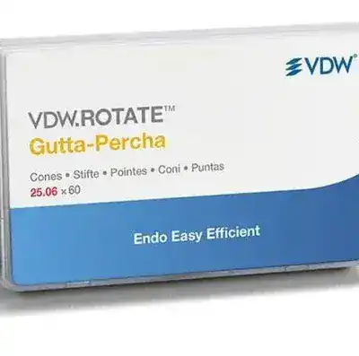 VDW Gutta-Percha rotatoria, material odontológico personalizado para endodoncia, ofreciendo precisión y eficiencia en tratamientos dentales, disponible en EXAmedic.