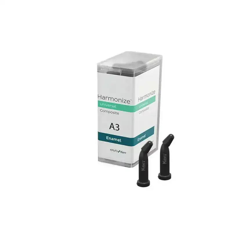 Harmonize Universal A3 esmalte para restauraciones dentales, en envase de 50 g, ideal para odontología personalizada y de alta calidad.
