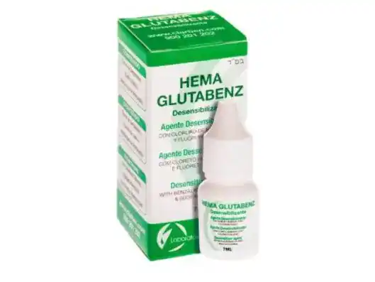 Hema Glutabenz, crema desensibilizante para odontología, con cloruro de etilo y flúor, diseñada para reducir sensibilidad dental y aliviar molestias en tratamientos odontológicos.