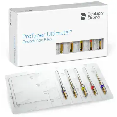 Endodoncia personalizada, archivos endodónticos ProTaper Ultimate, productos odontológicos, instrumentos de precisión para odontología en la clínica dental, material para tratamientos endodónticos avanzados.