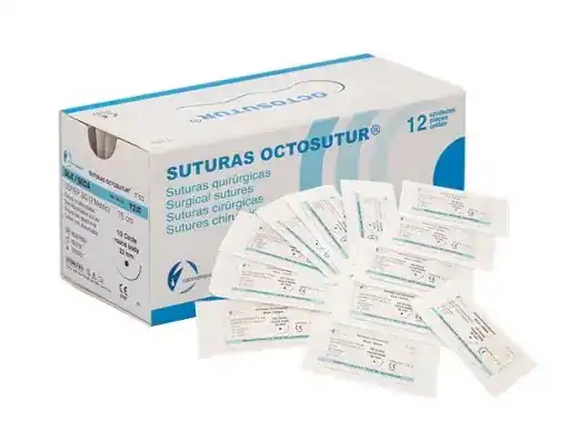 Suturadoras quirúrgicas Octosutur, paquetes con 12 unidades, ideal para procedimientos odontológicos y cirugías maxilofaciales, fabricadas para una sutura precisa y segura.