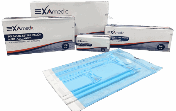 Bolsas de esterilización auto-sellantes para productos odontológicos personalizados y seguros.