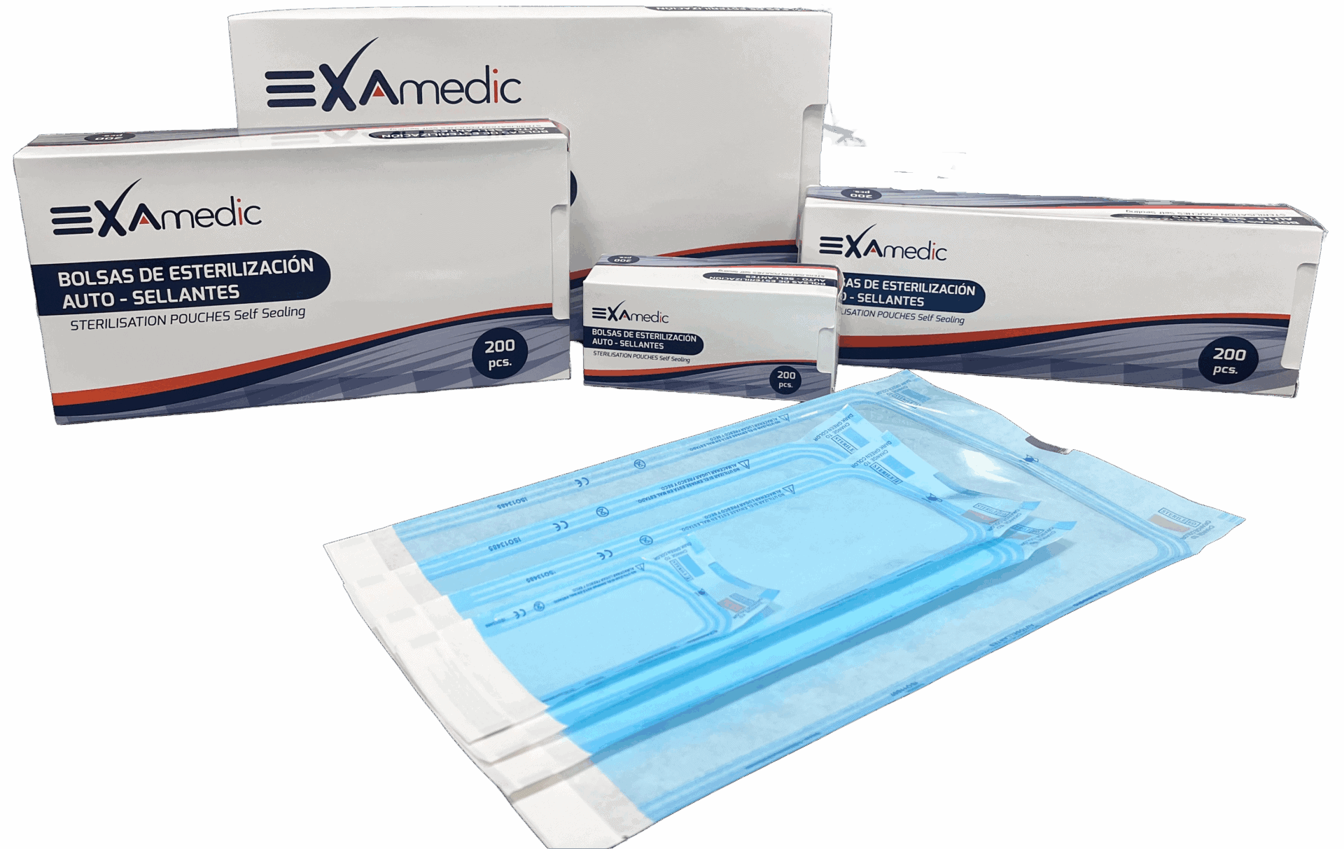 Bolsas de esterilización auto-sellantes para productos odontológicos personalizados y seguros.