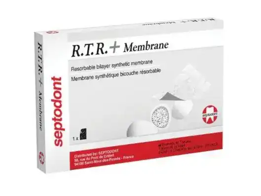 Resina R.T.R. + Membrana de doble capa para restauraciones dentales, productos odontológicos personalizados de alta calidad y precisión, ideal para profesionales en odontología.