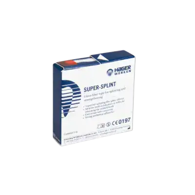 Super-Splint de Hager Werken, cinta de fibra de vidrio para splint y fortalecimiento dental, fácil de usar, con adherencia estética y resistencia para reconstrucción y estabilización de dientes.