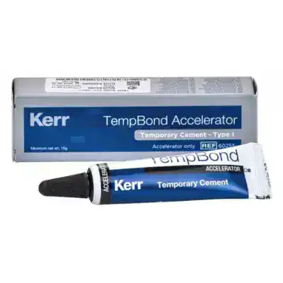Kerr TempBond Accelerador clínico para cementado temporal con adhesión rápida, diseñado para aplicaciones odontológicas personalizadas y duraderas.