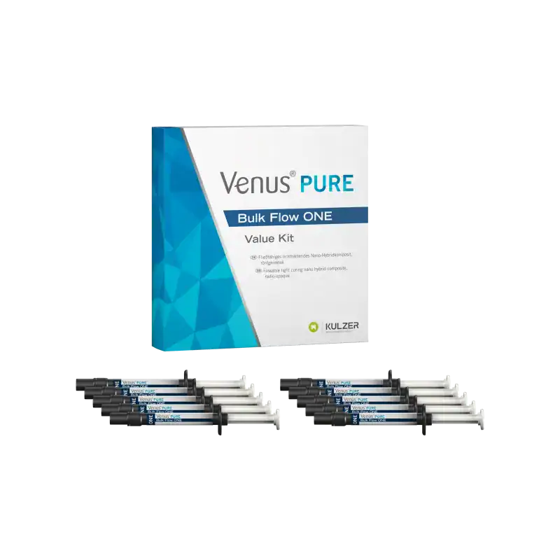 Venus PURE Bulk Flow ONE inyectores para odontología, producto personalizado para tratamientos dentales de alta precisión y calidad.