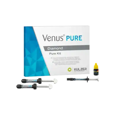 Venus PURE Diamond Kit de productos odontológicos personalizados, con material de alta calidad para odontología estética y restauradora, incluyendo componentes para composites y cementos dentales.