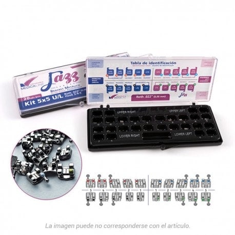 Alt text: Kit de emergencia para odontología con tornillos, accesorios y tabla de identificación, ideal para personalizar tratamientos dentales en clínicas y consultorios.