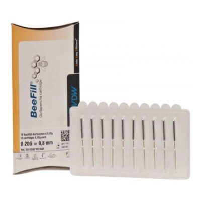 Beefill cápsulas de gutapercha personalizadas para odontología, pack de 10, calidad profesional para tratamientos endodónticos eficientes.