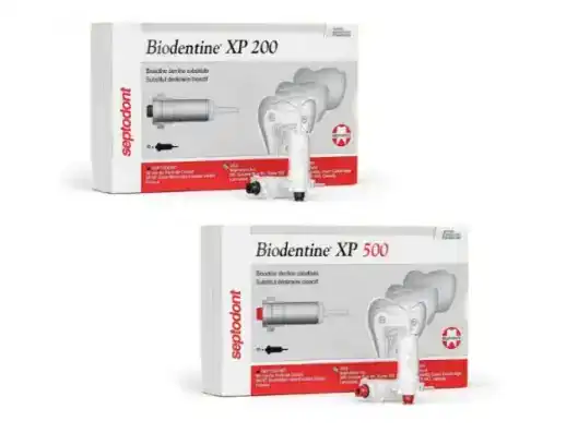 Biodentine XP 200 y XP 500, productos odontológicos personalizados para restauraciones dentales, ideales para profesionales que buscan precisión y durabilidad en tratamientos de odontología restauradora.
