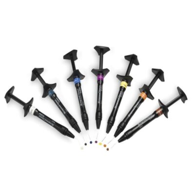 Tensores dentales personalizados para odontología con diferentes colores y medidas, ideales para tratamientos precisos y cómodos en clínicas dentales.