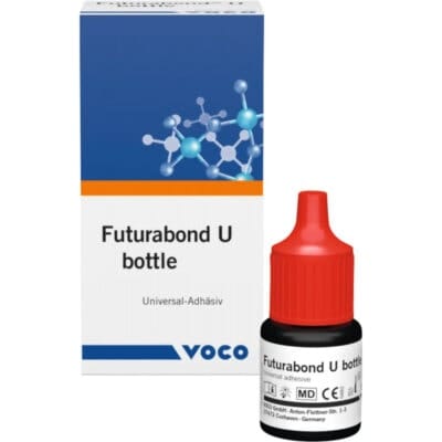 Futurabond U botella de adhesivo universal para odontología, producto personalizado de EXAmedic.