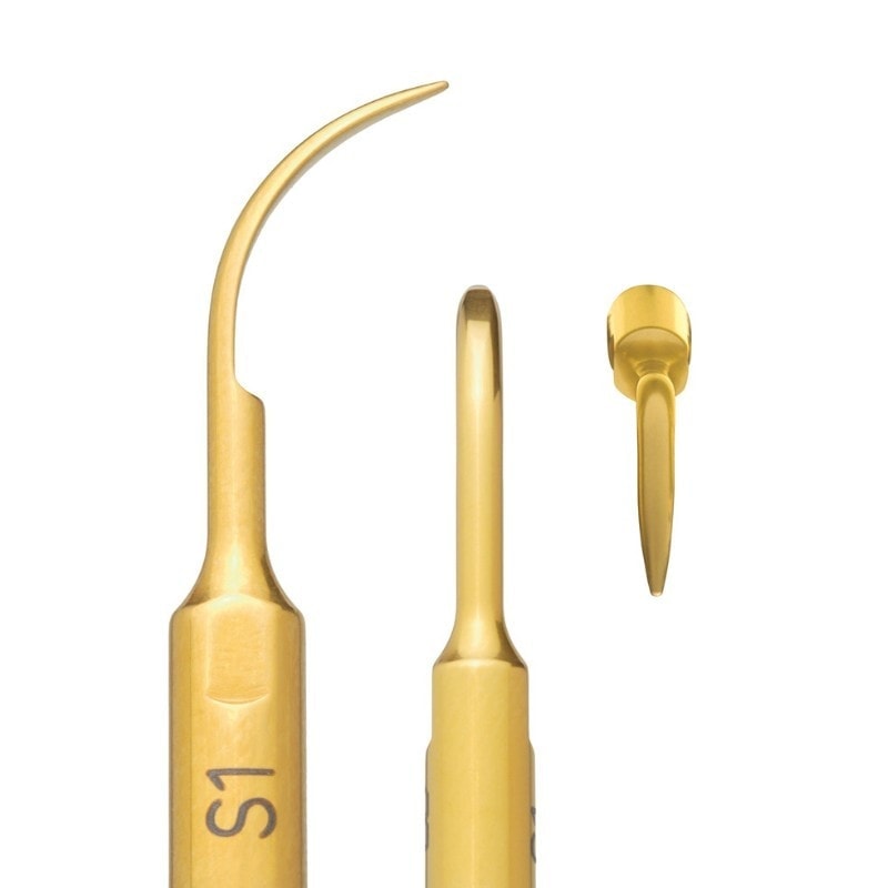 Instrumentos dentales personalizados de alta precisión en color dorado, ideales para diferentes procedimientos odontológicos. Diseños ergonómicos y duraderos para profesionales dentales.