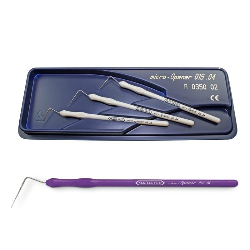 Micro-aperador odontológico personalizado para procedimientos dentales, incluyendo diferentes tamaños y formas para mejorar la precisión y comodidad en tratamientos orales.