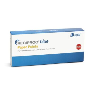 Reciproc blue puntos de papel para odontología, puntos de papel estériles y de excelente calidad para cirugías dentales y retenciones.