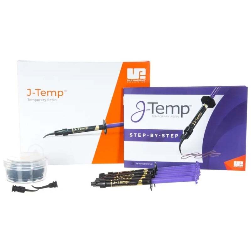 J-Temp temporizador de resina dental y accesorios para odontología, ideal para trabajos precisos y personalizados en clínicas dentales.