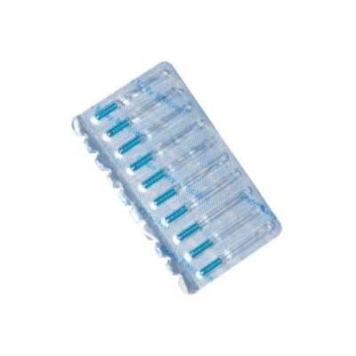 Ampollas de códigos para aplicaciones odontológicas personalizadas en envase de blíster.