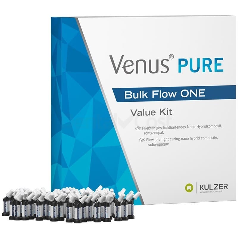 Venus PURE Bulk Flow ONE kit de productos odontológicos personalizados, material de alta calidad para odontología digital, compuesto de nano híbrido fluido y radiopaco.