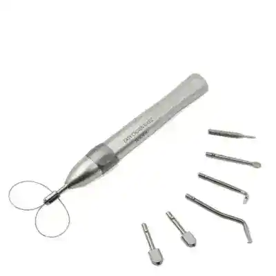 Cuidado dental con instrumentos personalizados para odontología, incluyendo pijas y herramientas para restauración y cirugía dental. Calidad y precisión en productos odontológicos.