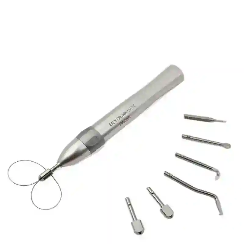 Cuidado dental con instrumentos personalizados para odontología, incluyendo pijas y herramientas para restauración y cirugía dental. Calidad y precisión en productos odontológicos.