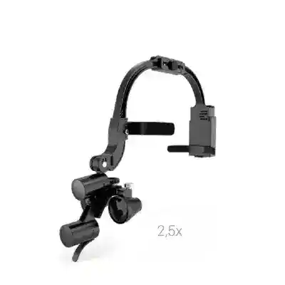 Soporte para lupa dental, óptico, con aumento de 2.5x, ajustable y ergonómico, ideal para odontólogos para procedimientos precisos.
