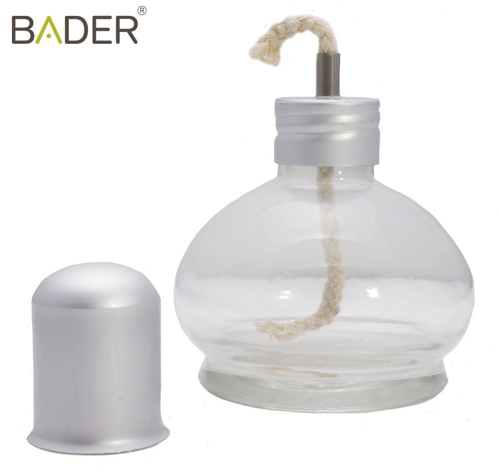 Vajilla de vidrio para enjuague bucal odontológico con tapón de goma y cordón de algodón, personalizada para productos odontológicos en clínica dental.