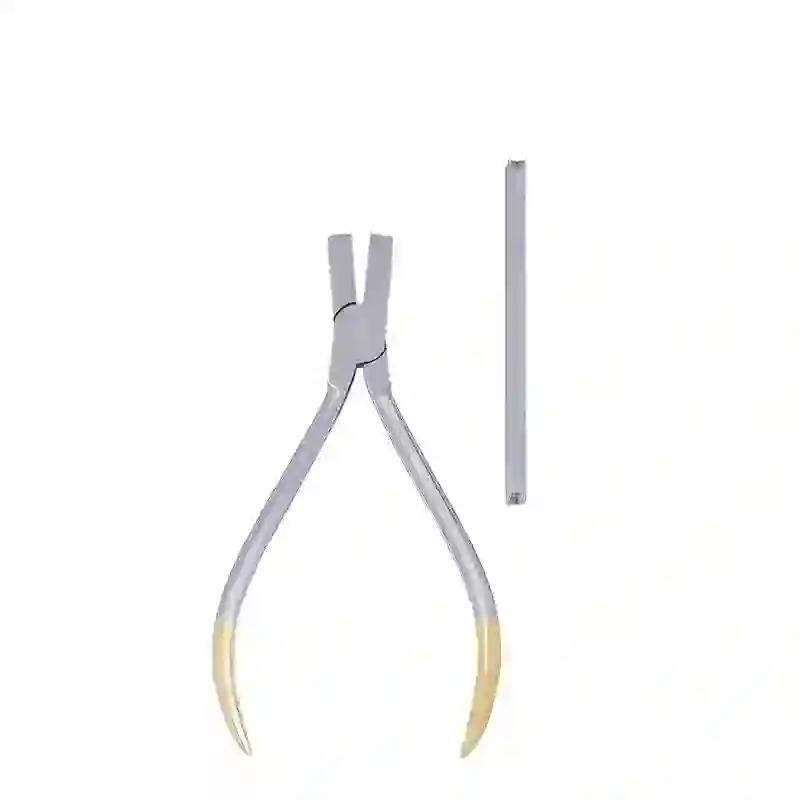 Pinza para manejo de prótesis dentales con mango ergonómico y soporte metálico, ideal para odontología personalizada y de precisión.