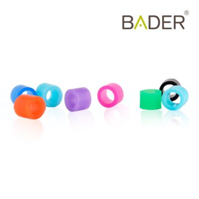 Coloridos accesorios para odontología personalizados en BADER, fabricados con materiales de alta calidad para ajustarse a las necesidades del paciente y mejorar los tratamientos dentales.