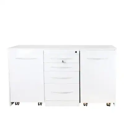 Carro de instrumentos odontológicos personalizado en color blanco para clínicas y consultas dentales.