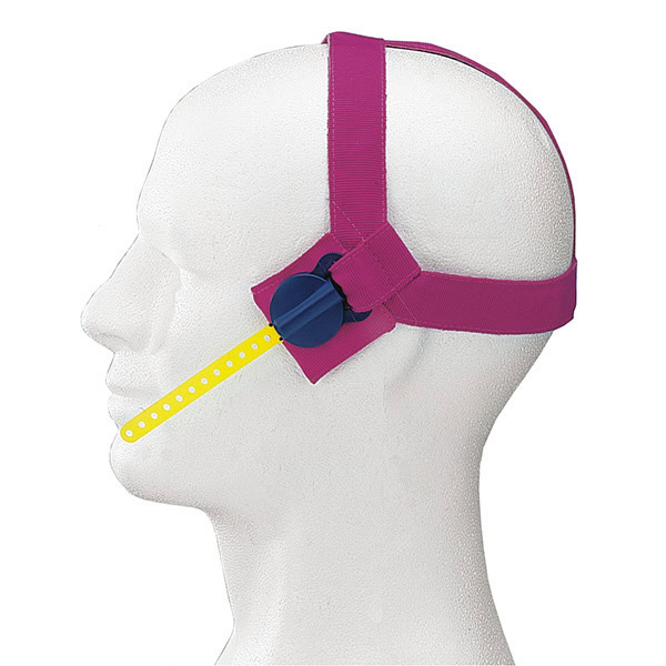 Cabezales de protección para odontología personalizados en rosa con visera y cinta ajustable para procedimientos dentales seguros.