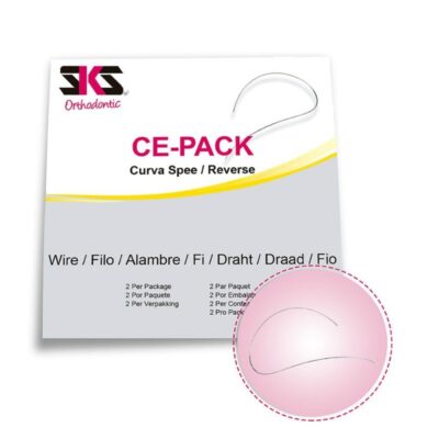 Alto texto: Cinta de alambre para ortodoncia personalizada, curva Spee y reversa, ideal para ajustes precisos en tratamientos odontológicos, disponible en packs para clínicas y profesionales.