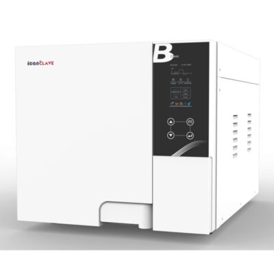 Compacto y avanzado equipo de esterilización para clínicas dentales, con pantalla táctil y controles intuitivos, ideal para productos odontológicos personalizados.