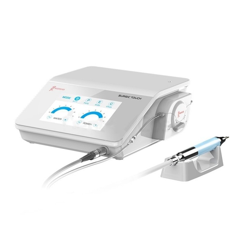 Resonador para odontología con pantalla táctil y accesorios personalizados para tratamientos dentales.