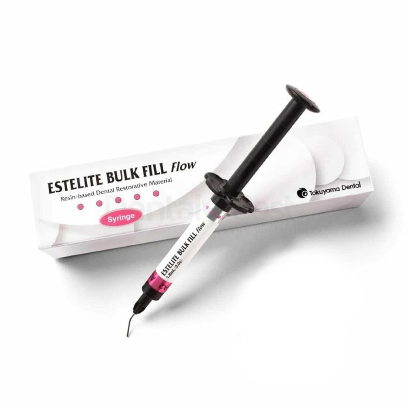 ESTELITE BULK FILL Flow, restauración dental con material de resina de alta calidad, ideal para rellenos y reconstrucciones en odontología.