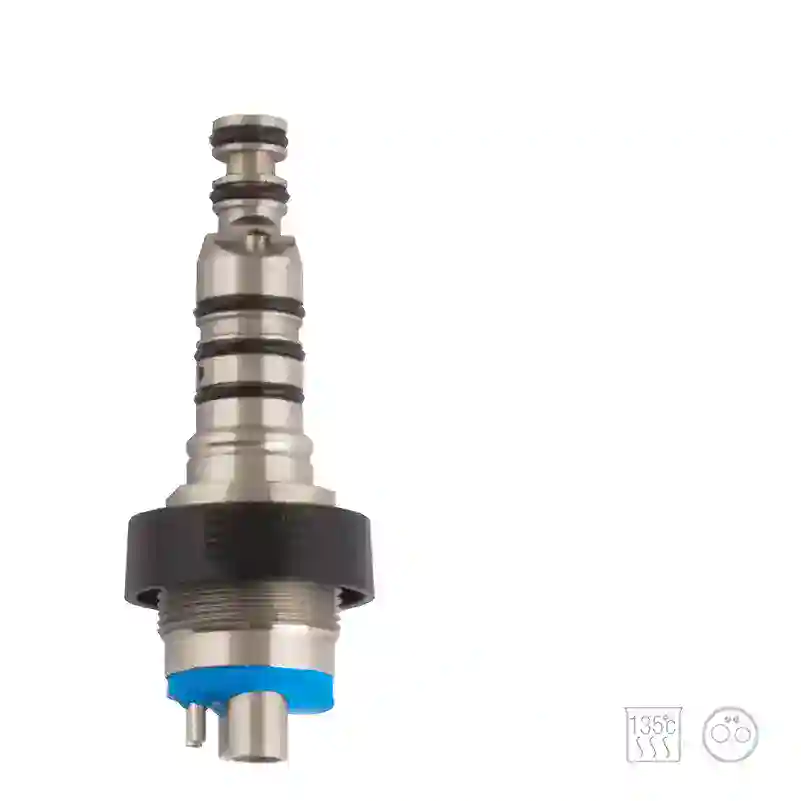 Válvula de biomaterial para procedimientos odontológicos personalizados, fabricación en acero y tecnología avanzada para ajustes precisos.